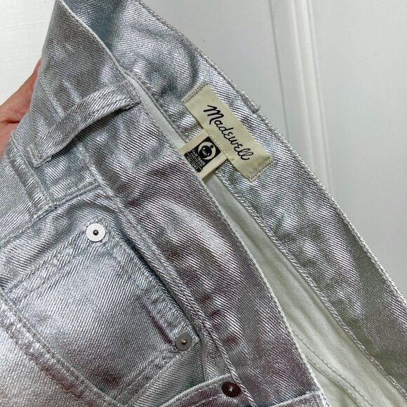 Madewell The '90s Straight Leg Jeans in Silver Foil Size 32 - Picture 13 of 15